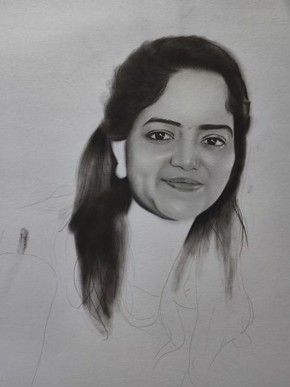 A progress shot showing more detail added to the hair and clothing.