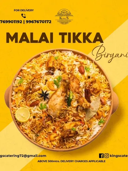 My Malai Tikka Biryani is the definition of indulgence. Creamy, tender pieces of malai tikka are layered with fragrant rice to create a heavenly dish.
