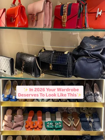 Your accessories are an investment, and we treat them that way. This display showcases how we organize luxury handbags and shoes together, creating a visually stunning and highly functional accessory zone within your wardrobe.