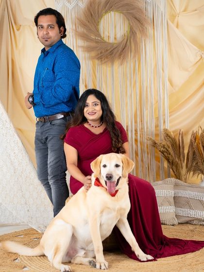 Another adorable shot featuring a family's beloved pet. We welcome fur babies to our studio to be part of this special milestone.