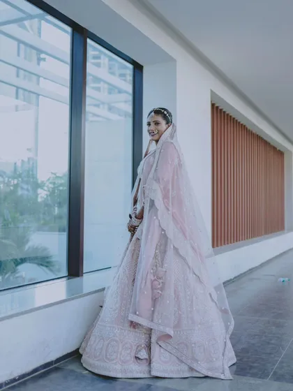 A duplicate of the beautiful bridal portrait by the window.