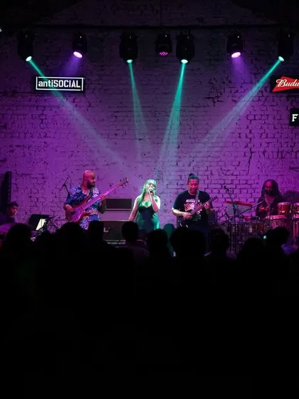 The Adil Manuel Collective under the lights at antiSOCIAL. This venue has a special place in our hearts, and we always bring our best for the crowd here.
