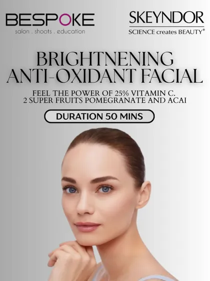 Get an instant, radiant glow with my Brightening Anti-Oxidant Facial. In just 50 minutes, this powerful treatment uses 25% Vitamin C, pomegranate, and acai to combat dullness and protect your skin, leaving it visibly brighter and energized.