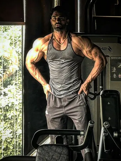 The look of determination. My athlete standing strong, displaying a powerful and well-proportioned physique.