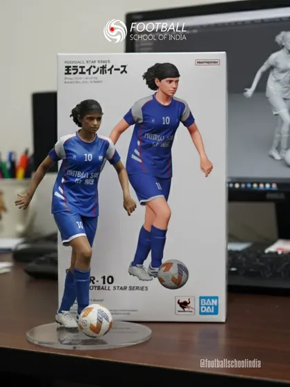 From the pitch to a figurine. A creative look at one of our players immortalized as an action figure, blending reality with art.