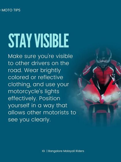Staying visible is key to motorcycle safety. We encourage wearing brightly colored or reflective clothing and using headlights effectively to ensure other motorists can see us clearly on the road.