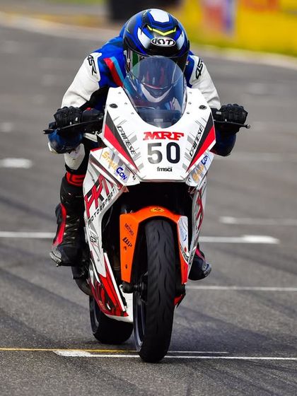 Rohith crossing the start-finish line. A race weekend is a roller coaster, and every lap is a learning experience.