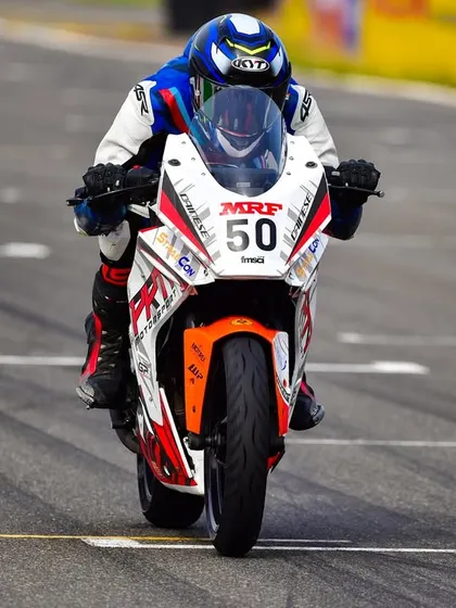 Rohith crossing the start-finish line. A race weekend is a roller coaster, and every lap is a learning experience.