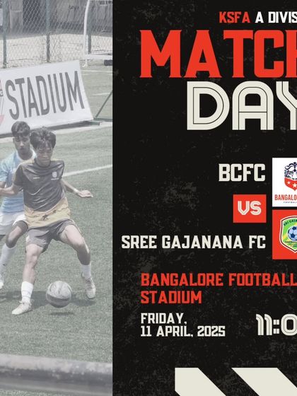 Announcing our match against Sree Gajanana FC in the KSFA A Division.