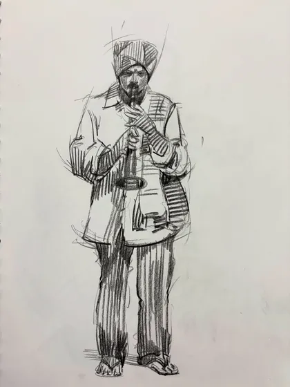 A collection of my figure drawing demonstrations from online classes and practice sessions. Each sketch is an opportunity to study the human form, capturing different poses, gestures, and scenes from daily life.