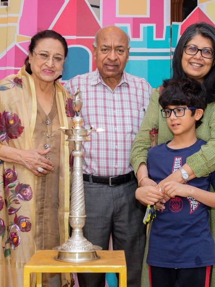 A beautiful multi-generational family moment at our inaugural lamp lighting. My events are truly for everyone, from grandparents to grandchildren.