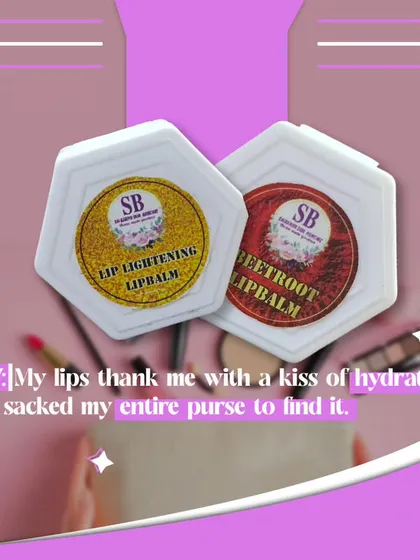 That feeling when you finally find your lip balm after searching your entire purse. My Lip Lightening and Beetroot lip balms give that kiss of hydration your lips will thank you for.
