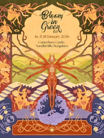 The beautiful, intricate poster for the Bloom in Green 6.0 festival.