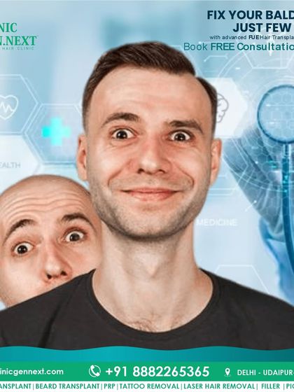 Fix your baldness in just a few days with an advanced FUE hair transplant. Book a free consultation to learn more.