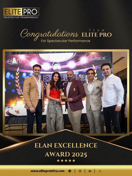 We were thrilled to receive the Elan Excellence Award 2025 from the Elan Group, presented by celebrity Ms. Disha Patani. This picture captures the moment our team was honored for their spectacular performance and contribution.
