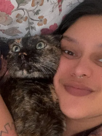 Me and my girl Stormy. Her crazy eyes in this picture make me laugh every time.