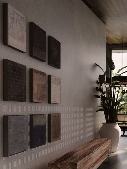 A render detail from 'Kasu Vaha', celebrating the outdoors with muted tones and natural textures.