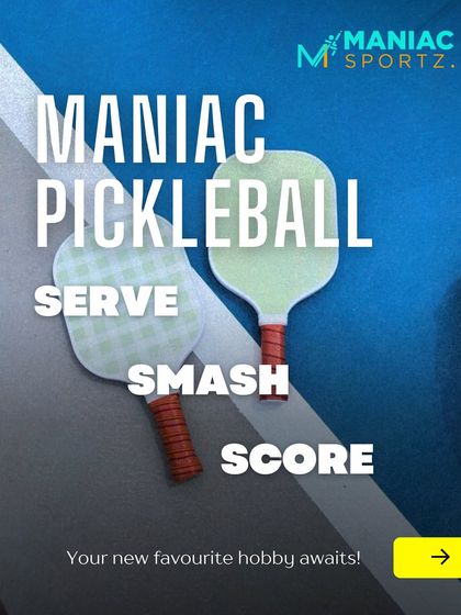 A simple, motivational graphic that captures the essence of pickleball: Serve, Smash, Score. It's an invitation to start a new hobby and book a court to experience the fun.