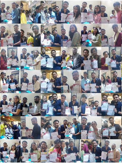 A collage of all the participants at the Letter Head Exchange event, connecting with people from all over.