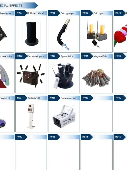 More special effects equipment available for hire. I provide everything from handheld cold pyro guns and 360 degree photo booths to snow machines for creating unique event experiences.