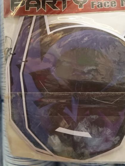 Get into character with our party face masks. This one is designed like a superhero mask, perfect for a superhero-themed birthday party or as a fun party favor.