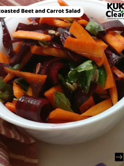 This roasted beet and carrot salad is another one of my summer favorites. Roasting brings out the natural sweetness of the vegetables, creating a warm yet refreshing dish.