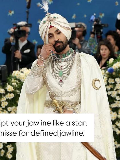 A fun, celebrity-inspired post about achieving a sculpted jawline. We use treatments like Definisse fillers to create that sharp, defined look.