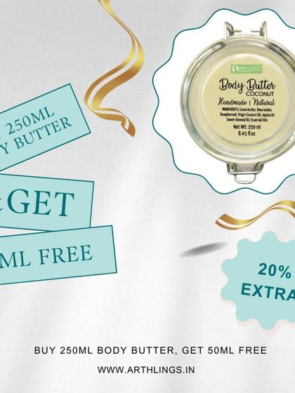 A special offer on our Coconut Body Butter. We believe in giving you more of the natural goodness your skin loves.
