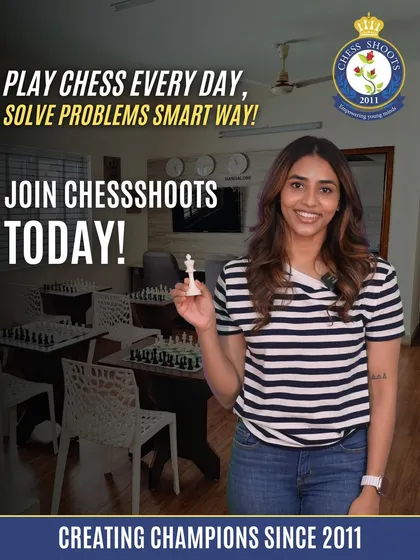 Creating champions since 2011. This image, featuring our brand ambassador, encapsulates our mission to empower young minds through chess. Join us to unlock your child's problem solving superpower.