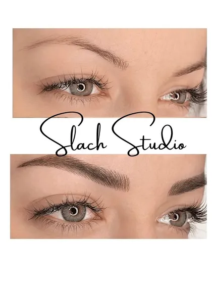 Here you can see the power of microblading to create structure and fullness. I used a precise hair-stroke technique to fill in sparse areas and define the arch, resulting in perfectly sculpted, natural-looking eyebrows that frame the eyes beautifully. This is a semi-permanent solution that lasts for years.