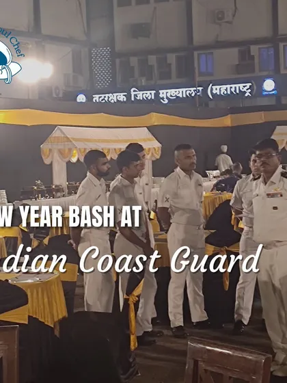 A wide view of the New Year's bash for the Indian Coast Guard, showing the scale of the event and the festive atmosphere we helped create.