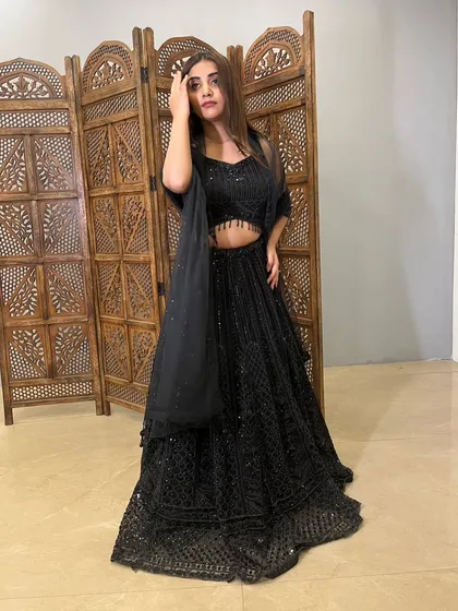 A confident and stylish pose in one of my most requested party wear rentals.