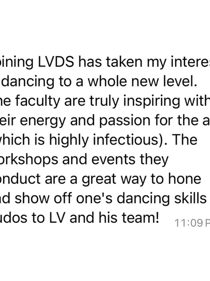 We love hearing from our students! This wonderful feedback from Lavanika, a passionate member of our community, captures the infectious energy and inspiration we strive to share in every class and event.