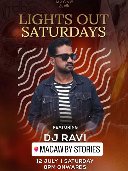 Another poster for 'Lights Out Saturdays' at Macaw by Stories.