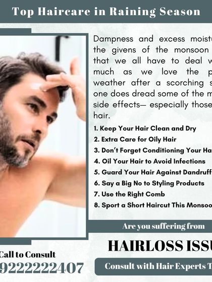 Here are our top tips for hair care in the monsoon: keep your hair clean and dry, use the right conditioner, and avoid heavy styling products. A healthy routine can prevent seasonal hair loss.