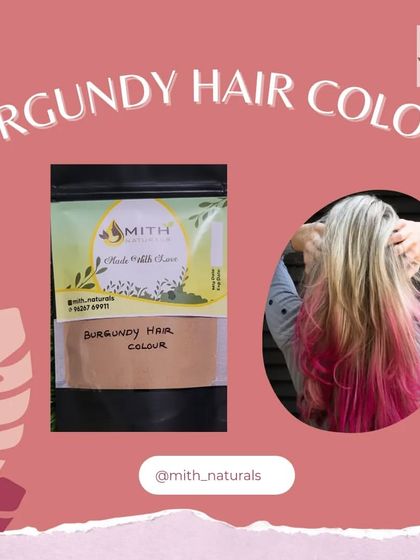 For those who love a hint of colour, I offer this beautiful Burgundy Hair Colour. It's a completely natural and safe way to add a trendy tint to your hair without causing damage.