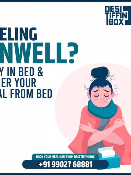 Feeling unwell? The last thing you should worry about is cooking. Stay in bed and order a comforting, nourishing meal right to your doorstep. I'll take care of it.
