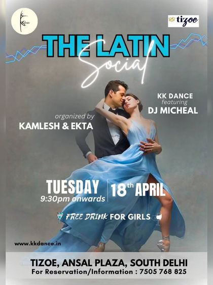 We take the party to different venues across Delhi. This flyer is from one of our Latin Socials at Tizoe, Ansal Plaza, where we offered great music, special deals, and a night of non stop dancing.