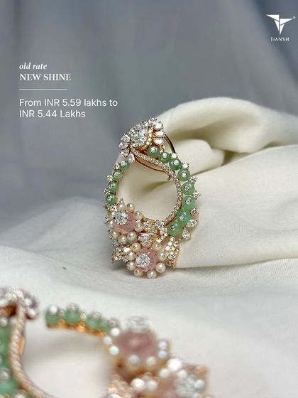 This pair of earrings was made for days when you want a little softness and nostalgia. The floral design combines pastel green and pink stones with delicate diamonds.