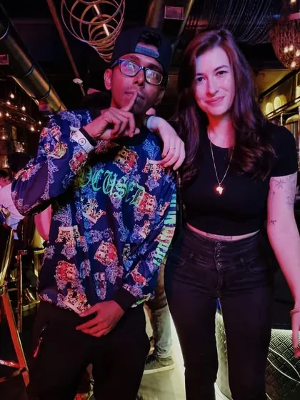 With DJ Black Magik. We're always cooking up something new for the Mumbai hip-hop scene. Big things coming up!
