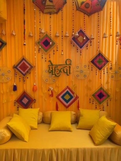 Shanaya Decorations - All-Inclusive Ceremony Packages (Haldi & Mehendi) Mehendi & Sangeet Backdrops photo 13