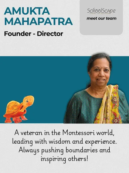 Meet our Founder-Director, Amukta Mahapatra, a veteran in the Montessori world who leads with wisdom, experience, and a passion for pushing boundaries.