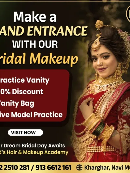 Make a grand entrance with our specialized bridal makeup courses. We offer live model practice and amazing discounts.