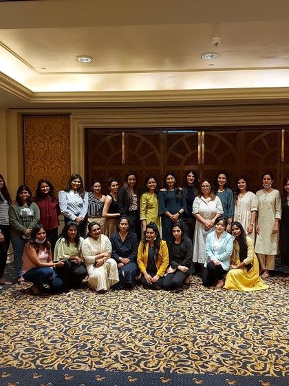 A group photo from a medical education event. I'm grateful to be part of a community of such brilliant and dedicated female dermatologists.