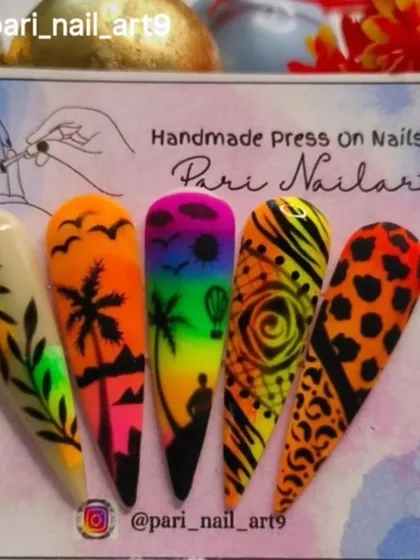 Entry number 4, a vibrant and colorful set with a mix of tropical and abstract designs. The blending is fantastic.