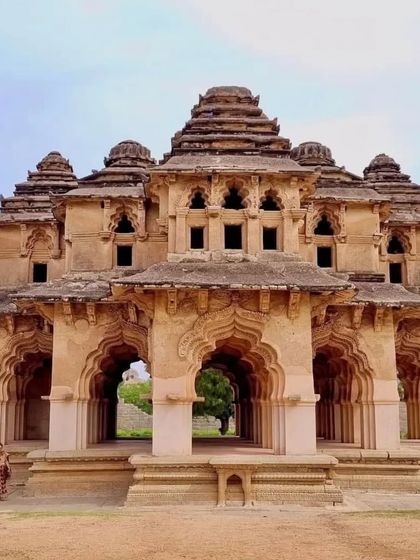 The beautiful Lotus Mahal in Hampi, a fine example of Indo-Islamic architecture, located within the Zenana Enclosure.