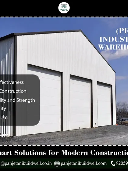 This industrial warehouse is a prime example of our smart solutions for modern construction. PEB technology offers key benefits like cost-effectiveness, faster build times, and long-term durability.