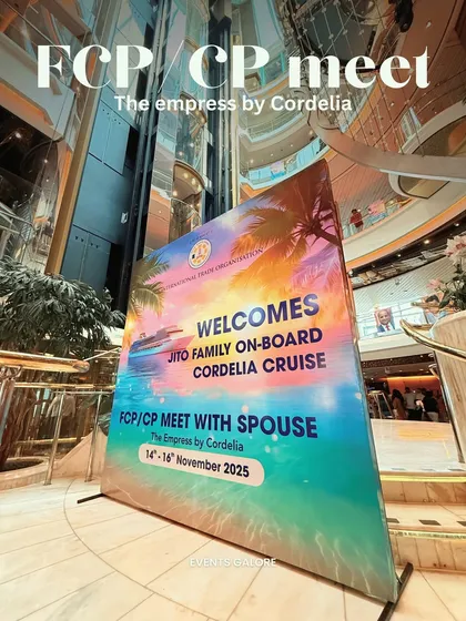 Your event doesn't have to be confined to a banquet hall. I planned this exclusive corporate meet for JITO on the Cordelia Cruise, handling all on-board branding and logistics to create a truly unique networking experience at sea.