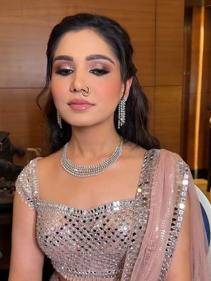 A close-up showing the flawless base and soft contour. The focus is on creating a sculpted yet natural look.