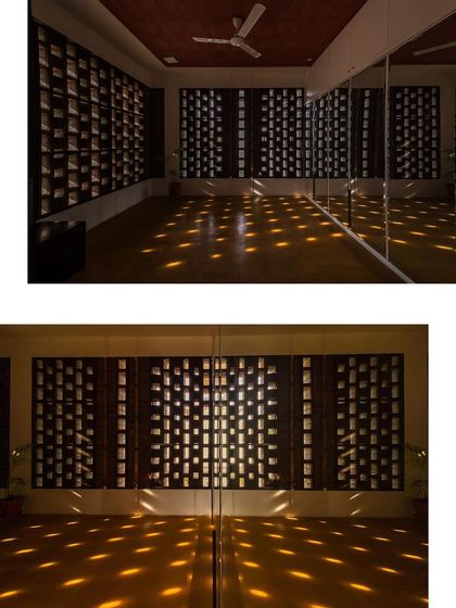 A collection of images that further explore our fascination with light. These photos capture how skylights, courtyards, and jaali walls fill our buildings with dynamic patterns of light and shadow.